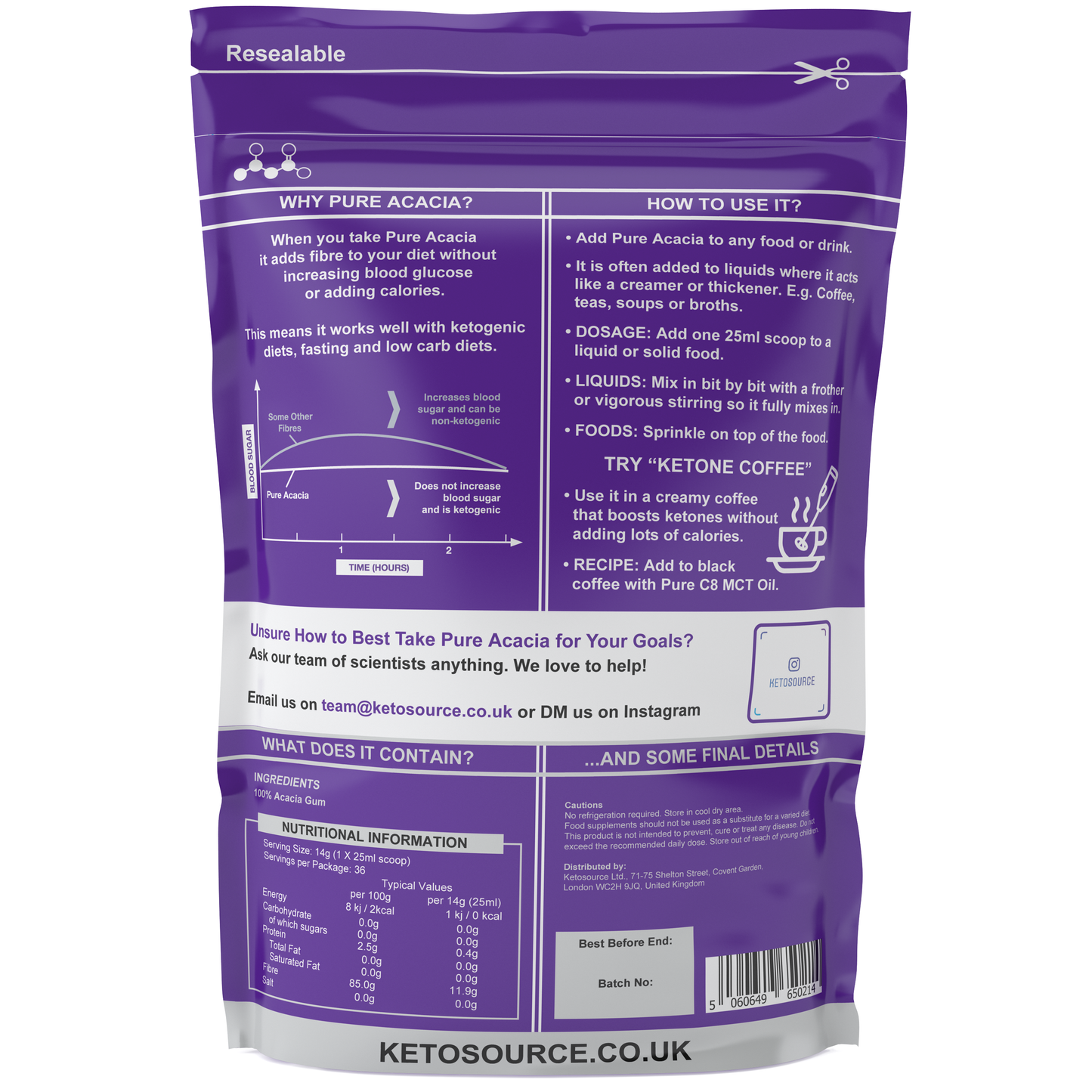 Case of 10 x Ketosource Pure Acacia (500g)