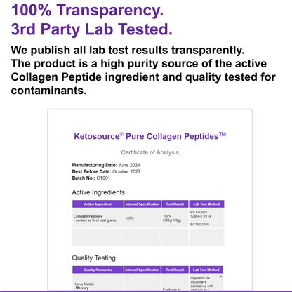 Case of 10 x Ketosource Pure Collagen Peptides